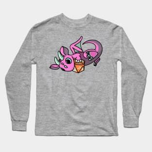 Flying Cute Pink and Orange Dice Goblin Dragon Baby Long Sleeve T-Shirt